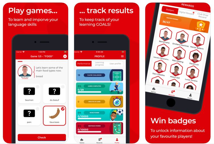 Arsenal iOS app screenshot iOS app Go and learn