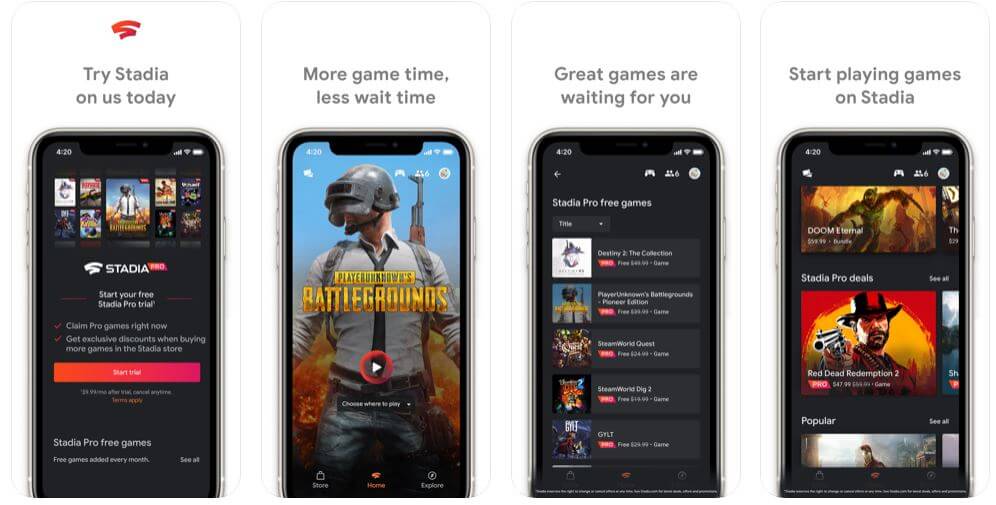Stadia app on Flutter flutter app development