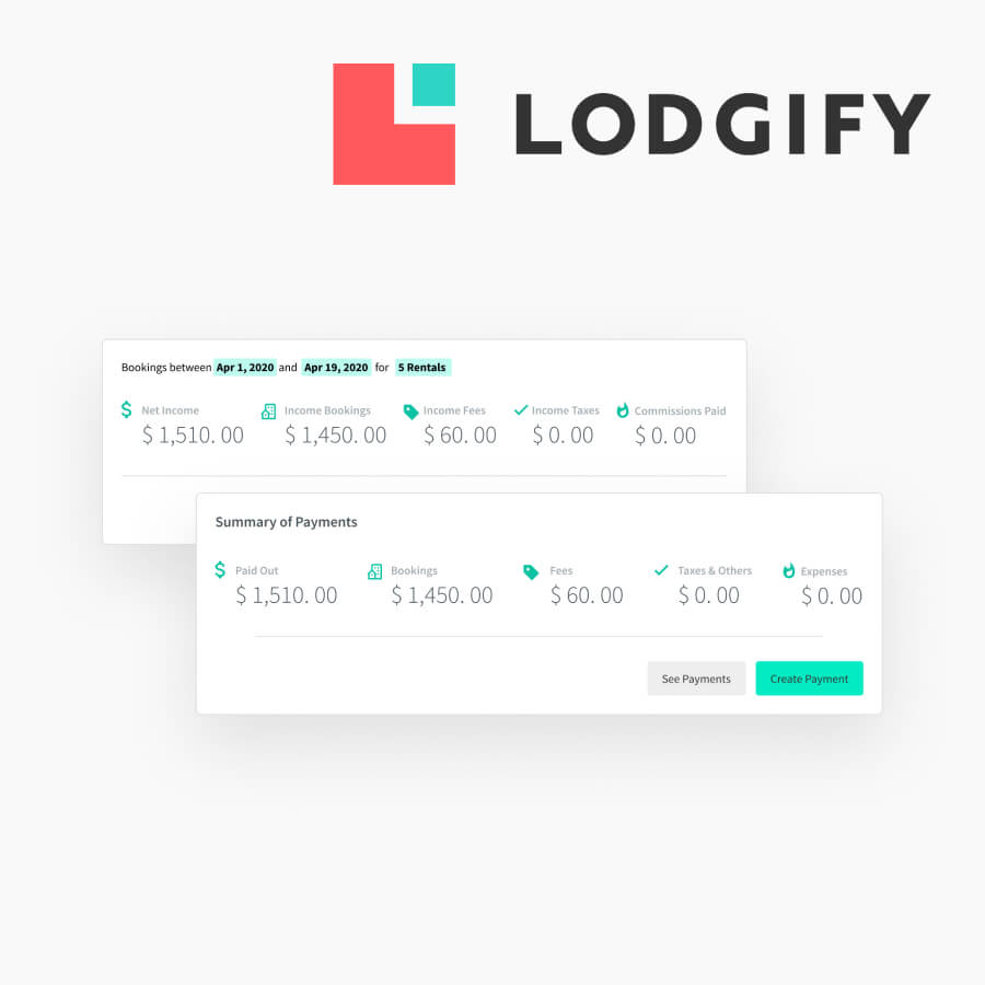 Vacation rental software interface
