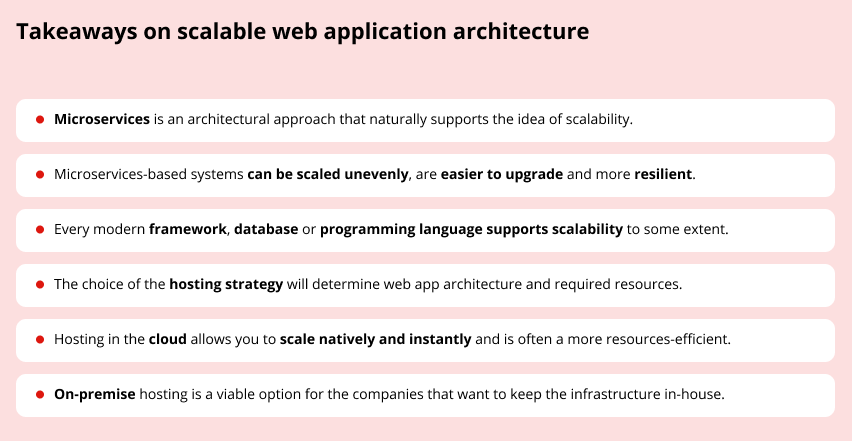 Scalable architecture takeaways