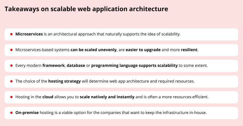 Scalable architecture takeaways Scalable architecture takeaways