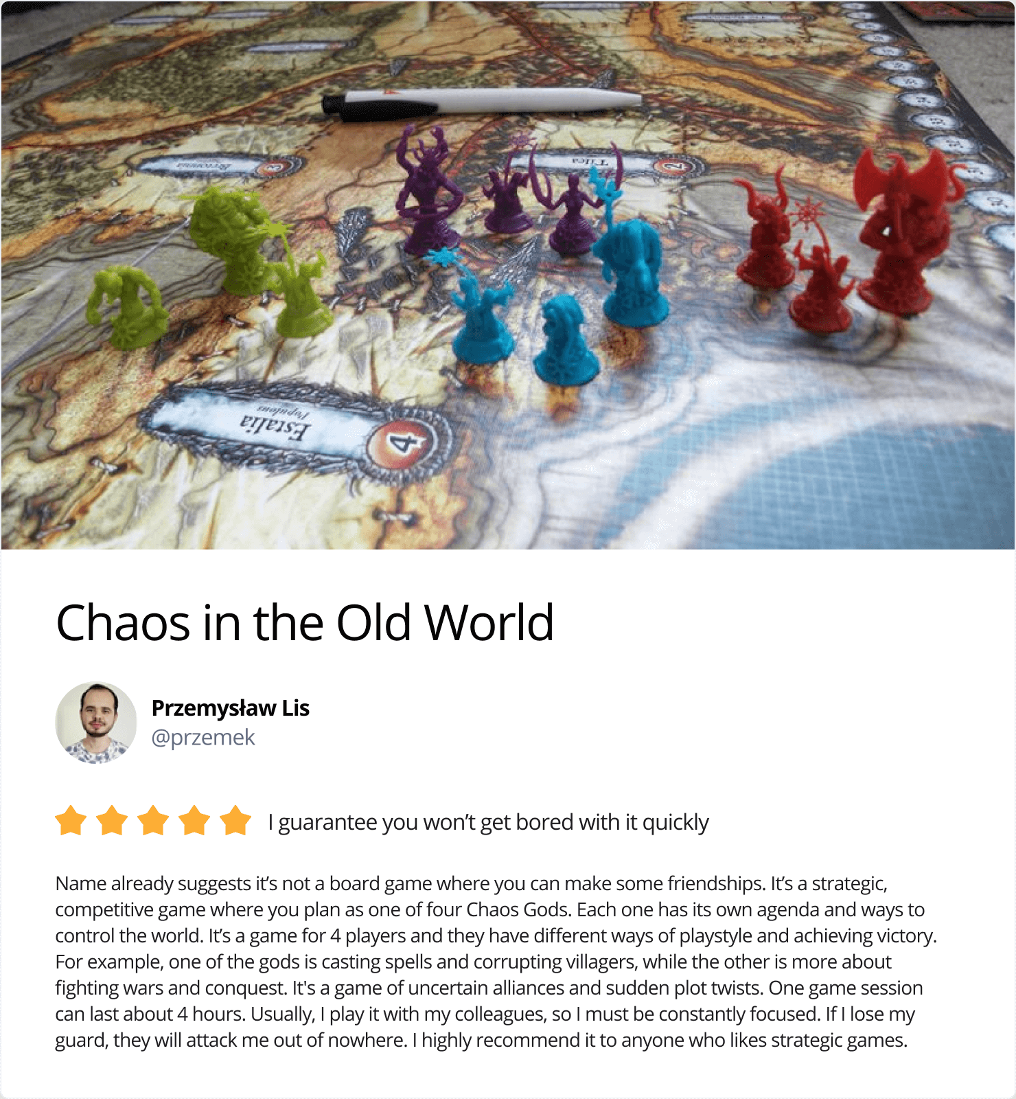 Chaos board games review