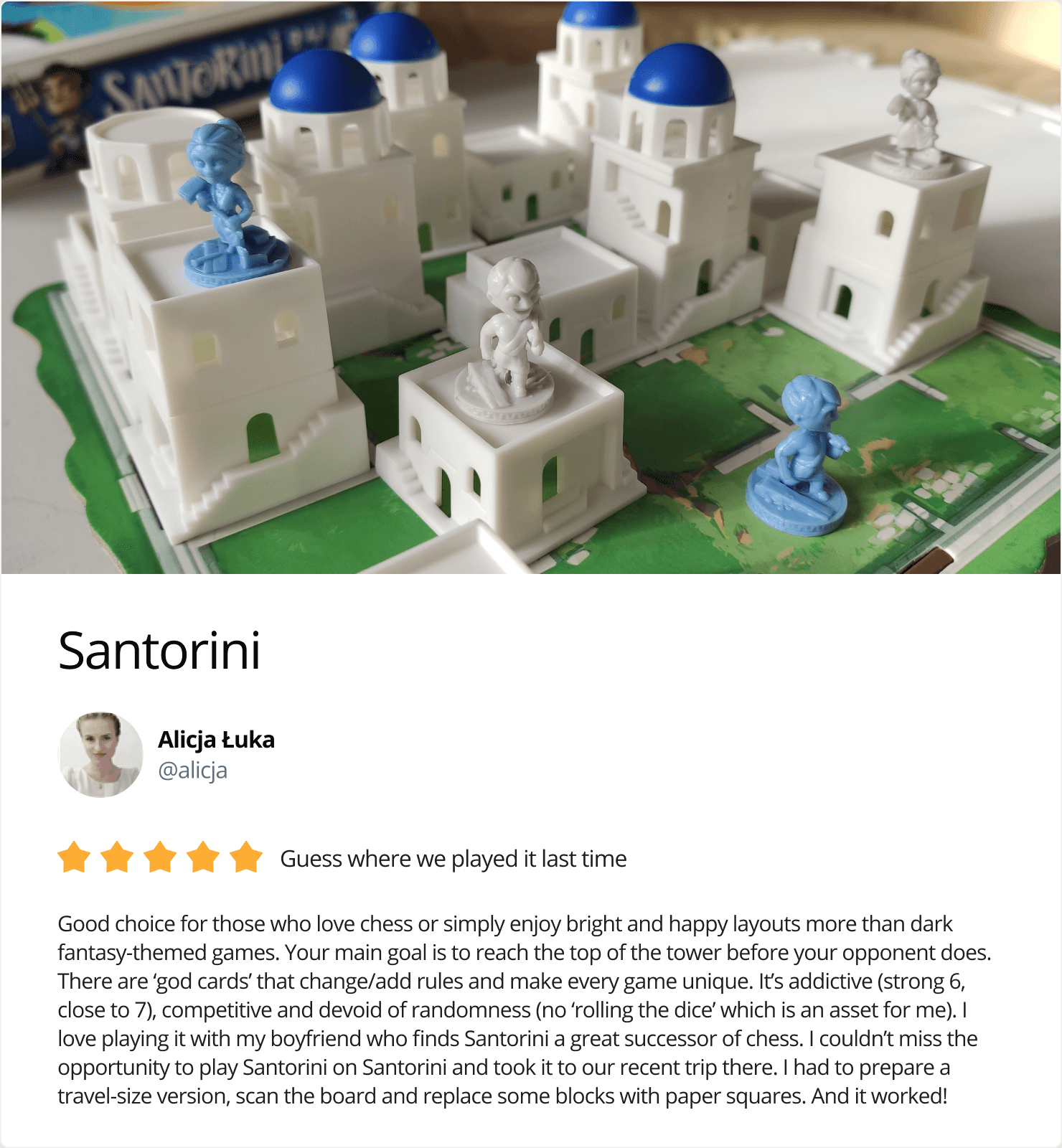 Santorini board games review