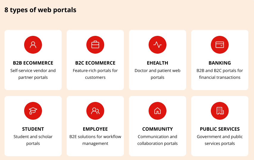 types of web portals