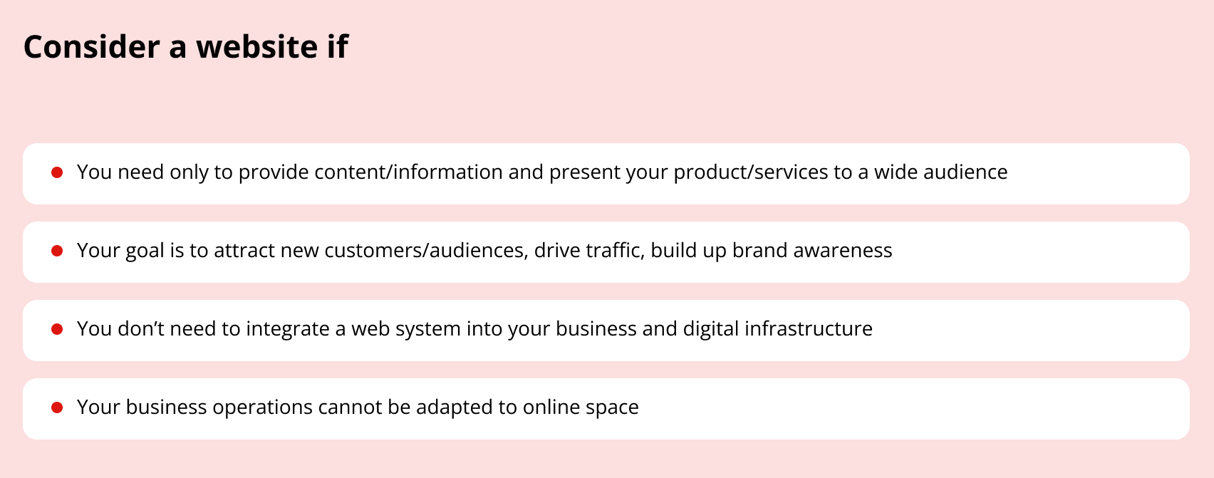 when to use webiste