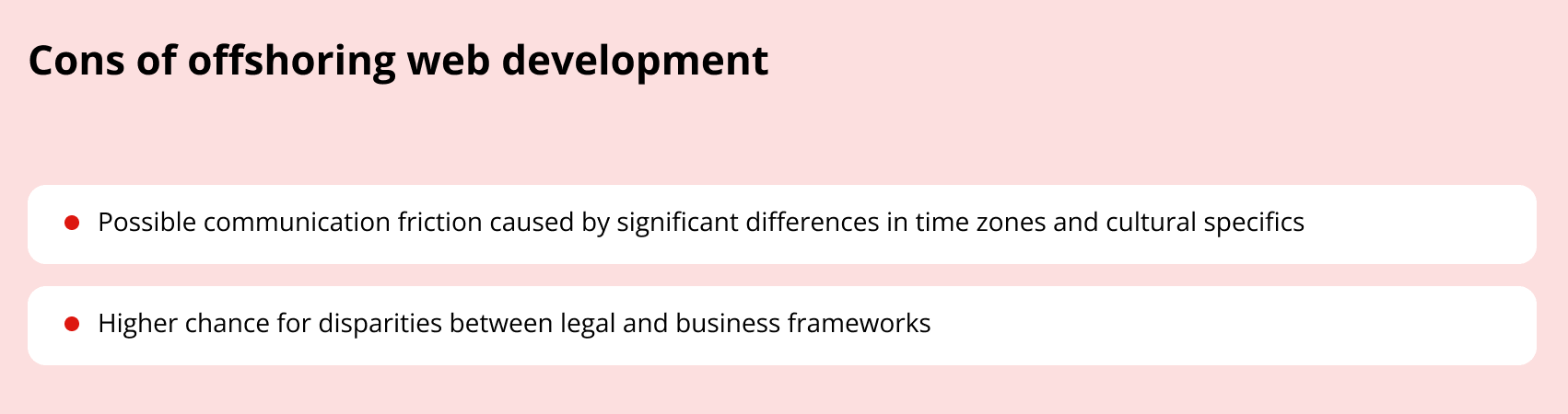 offshoring cons offshore web development