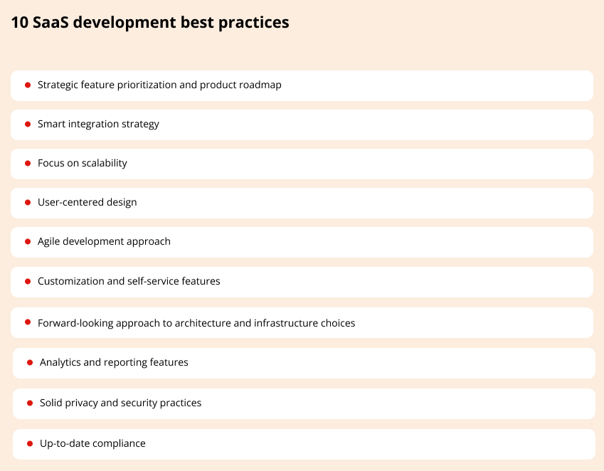 SaaS development best practices